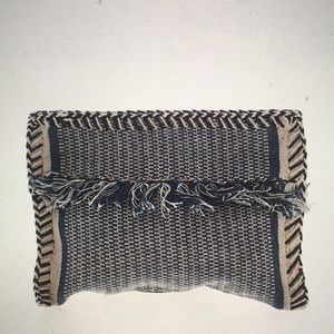 Shiraleah blue and cream clutch